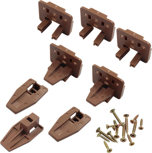 Waziaqoc 10 Set 1 Brown Plastic Replacement Drawer Guides, Slides Drawer Replacement Part Guides, for Dresser