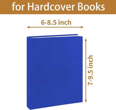 KICNIC Blue Book Covers 3 Pack, 6"x9" Stretchable Protective Covers for Most Hardcover Books, Washable