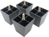 TAODAN 4PCS 8x7.2x5.5cm Black Plastic Sofa Leg Replacement with Fixing Screws Furniture Legs