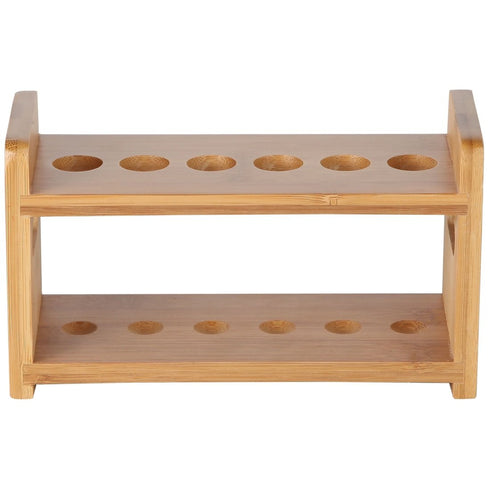 Lily's Home Bamboo Test Tube Vial Holder Rack, 6 Tube Capacity, Great as Pen Stand, Rack Only, Tubes Not Included