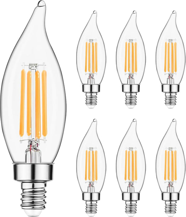 Sigalux E12 Candelabra Bulb 60 watt Equivalent, 2700K Warm White LED E12