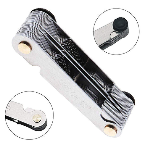 QISF Multi-Purpose 2 Pack Screw Thread Pitch Gauge Tool, Pitch Cutting Gauge Caliper for Measuring