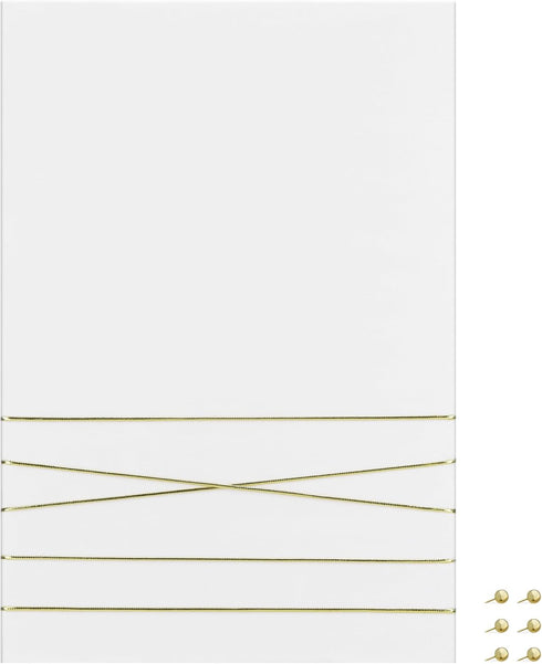 Navaris Fabric Memo Bulletin Board - 12" x 17" Velvet Memory Board for Wall with 6 Push Pins - White
