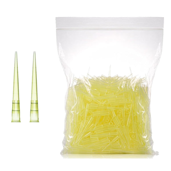200uL Laboratory Pipette Tips, 2000PCS, Clear Yellow, RNase/DNase Free & Pyrogen Safe, Non-Filtered, 2 Bag Packs