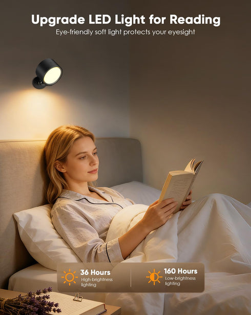 LINKEGO 2 3 Dimmable 360 1 Pack) LED Wall Mounted Lights Pcs with Remote, Rechargeable Wall Sconce with Color Temps