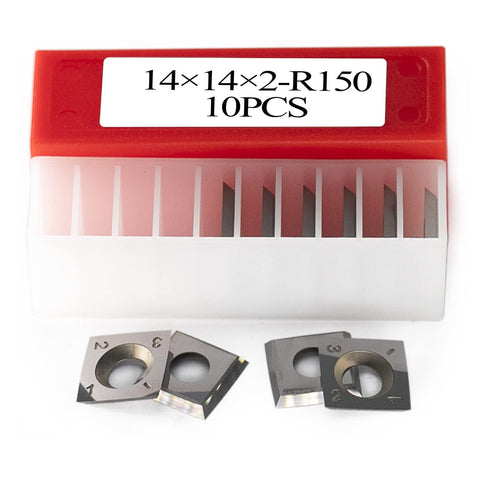14mm Square Carbide Inserts Cutters Knives Blades, Radius 14 14 2.0mm-R150-30 for Woodworking Planer Cutter Head