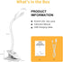 Clip on Light for Bed & Desk, Flexible Gooseneck, Battery Operated Rechargeable Clamp Lamp for Reading in Bed