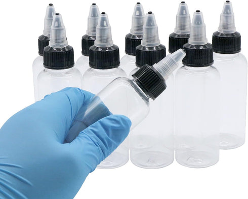 PET Plastic Liquid Squeeze Bottle, 10 Pcs 1 oz Dropper Dispensing Bottle for Tattoo Ink, Watercolor Pigment