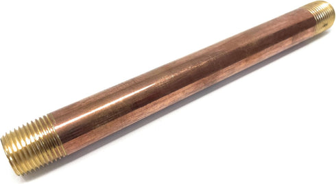 Metal Magery Brass Long Nipple, 1/2" X 1/2", 8" Length, Male NPT Pipe Fitting