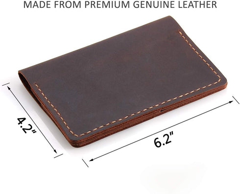 Leather Journal Cover for Field Notes, Handmade Vintage Cover for 3.5" x 5.5" Notebooks, Coffee