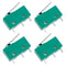 KW4-3Z Micro Limit Switch, Three-Pin Roller Waterproof Travel Limit Switch, Green 4 PCS