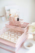 BLU MONACO Office Supplies - Pink Desk Accessories for Women, 6 Piece Interlocking Desk Organizer Set