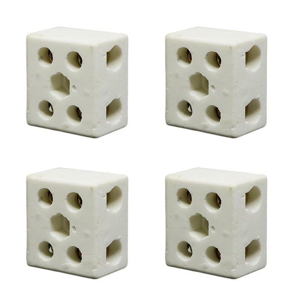 2 Way Ceramics Terminal Blocks, 30A 250V High Temp Porcelain Ceramic Connectors