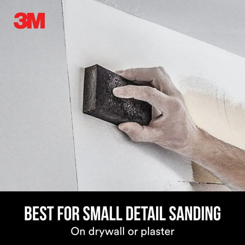 3M 2-5/8 3-3/4 (9095DC-NA) Drywall Sanding Sponge, Fine/Medium Grits, Dual Grit Block, Medium Grit to Remove, Fine Grit