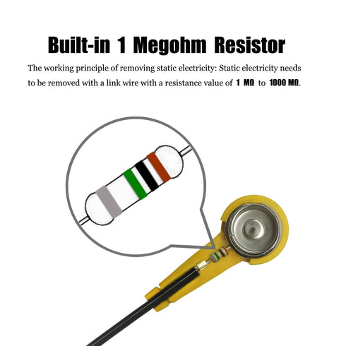 Anti Static Wrist Strap, 11" Anti Static Wristband with Alligator Clip and Long Cable, Fits 6" to 8.5" Wrist