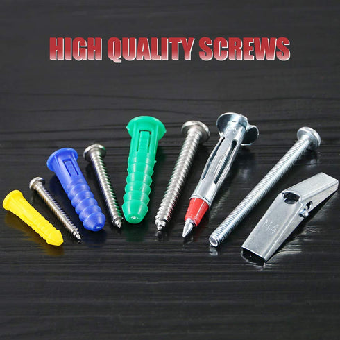 Hilitchi 122 Piece Plastic Self Drilling Drywall Hollow-Wall Anchor Molly Bolt Toggle Bolt with Screws Kit