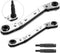 Zhehao Hvac Service Wrench Set, Refrigeration Service Wrench, Ratchet Tool Set with Hexagon Bit Adapter Kit