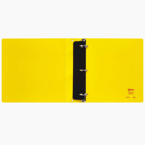 Avery UltraDuty SDS Binder with Chain, 1.5 Inch Slant Rings, Yellow/Red 3 Ring Binder