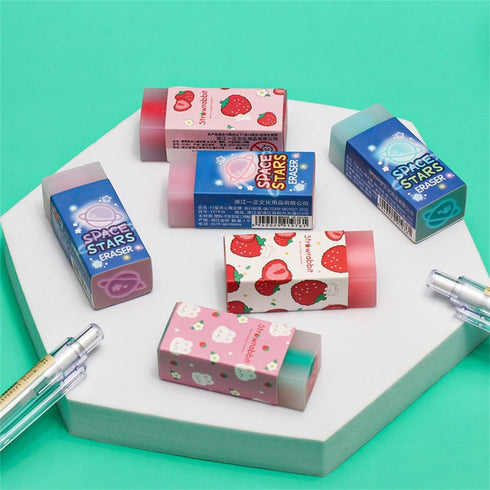 Eraser CuEraser - Cute Plastic Rubber Erasers for School Office Pencils, 6PCS
