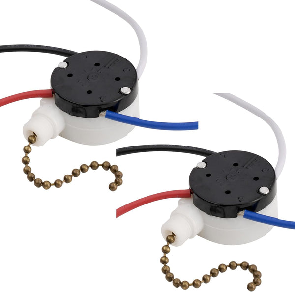 Topbuti 2 Pcs Ceiling Fan Switch Zing Ear ZE-208s E89885 3 Speed 4