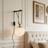 SINFU Bulb Modern Globe Wall Sconce, Plug-in Hanging Light Fixture with Glass Shade, Black and Gold Finish
