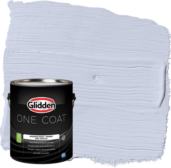 Glidden Interior Paint + Primer: Blue/Sweet Emily, One Coat, Semi-Gloss, 1-Gallon