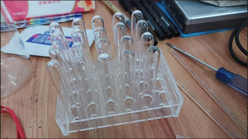 Othmro 2Pcs Acrylic Test Tube Rack Holder, 11mm 96-Well Centrifuge Tube Holder, Transparent Plastic Stand for