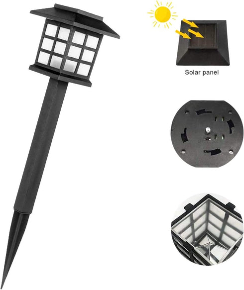 8 Pack Outdoor Solar Powered LED Garden Lights Landscape Lighting Waterproof Stake Path Lights for Patio Yard Backyard