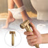 Naroote Handheld Bidet Sprayer for Toilet, Vintage Brass Handheld Bidet Sprayer Spray Bracket Hose Kit Bathroom