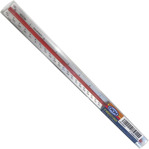OCM 1 Triangular Architect Scale Ruler, Professional Grade Solid Aluminum, 12 Inch Architectural Scale