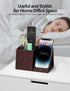 Desk Supplies Organizer with Multi-Functional Pencil Pen Holder and Wireless Charger, Home Office Storage Box Caddy