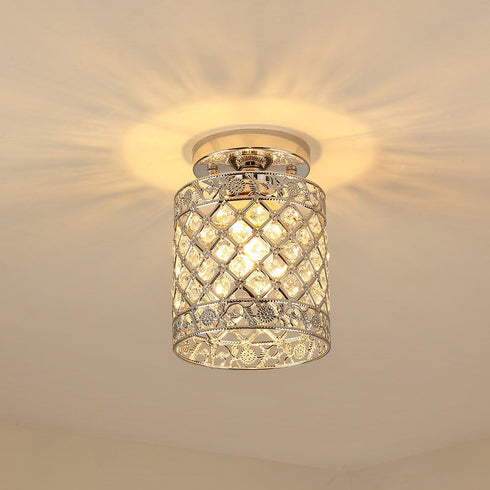 Create For Life (6 inch Mini Style Modern Decor Crystal Flush Mount Ceiling Light Fixture Crystal Chandeliers Light