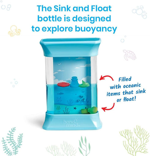hand2mind 3-5, Exploring Ocean Forces Sensory Bottles, Quiet Fidget Toys for Kids Toddler Learning Toys, Calming Corner