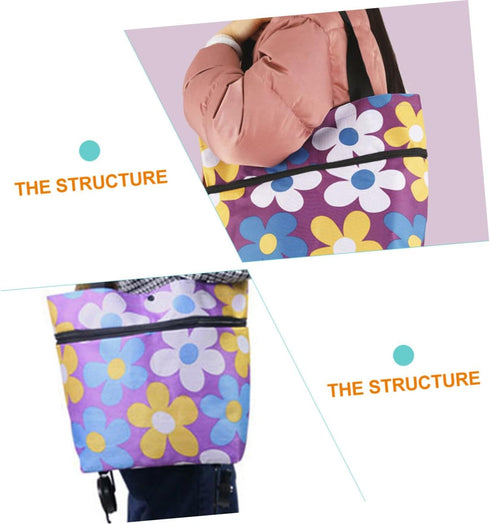 Cabilock Folding Tug Shopping Bag Rolling Cart Roller Cart Trolley Wheels Wheels Foldable Shopping Bags for Groceries