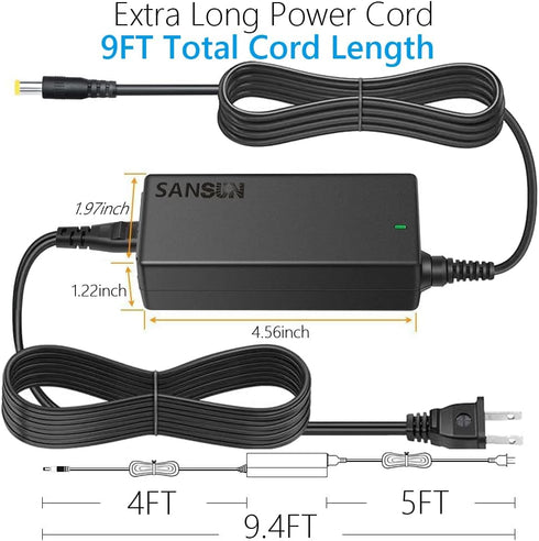 SANSUN 12V 5A 120V DC12V 5.5x2.1mm 12 60W (Pack 3) Power Supply, AC to Jack Converter, Volt LED Driver Adapter