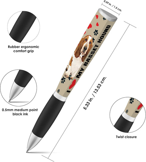 I Love My Dog Ballpoint Pen - 3-Sided Cute Dog Birthday Pens, Fun Gifts for Dog Lovers, School Supplies