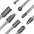 Carbide Burr Set, 8pcs JESTUOUS 1/4 Inch Shank Diameter Double Cut Rotary Files for Metal Grinding and Polishing