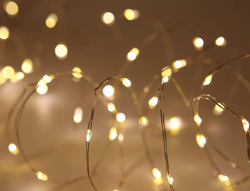 2 Pack 20 Feet 60 Warm White LED Battery Operated Fairy Lights with Remote Control Timer for Party Wedding Decor