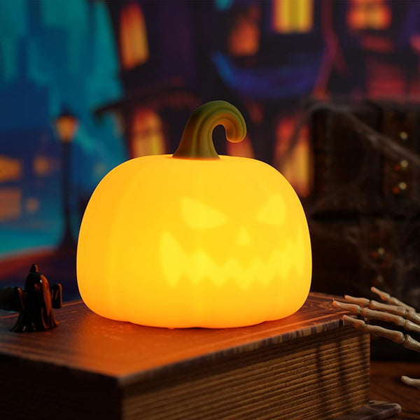 VEEKI Pumpkin Night Light for Kids, Cute Halloween Pumpkin Lights Rechargeable with