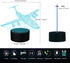3D 7 Airplane Night Light Plane Illusion Lamp Color Changing Touch Control with USB Cable LED Fighter Toy Table Desk