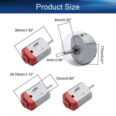 Heyiarbeit 5pcs 3V 16500RPM DC Motor Round Shaft Micro Electric Motor for DIY Electronic Equipment Model