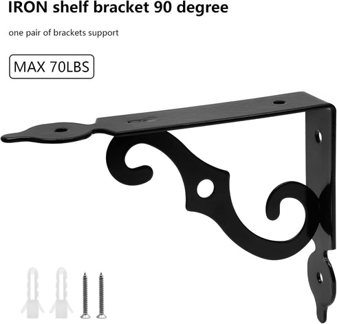 Luomorgo 4 5.4 Inch, Pcs L Bracket Decorative Shelf Brackets, Wall Mounted L Shape Floating Shelf Bracket Heavy Duty