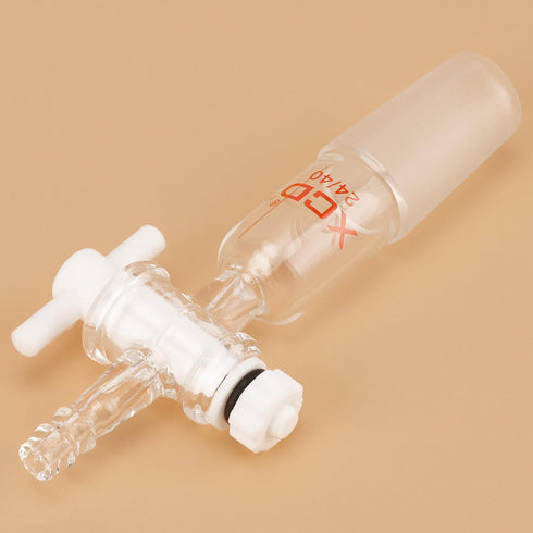 Vacuum Flow Control Adapter, Lab Glass Adapter with PTFE Stopcock, 24/40 Joint for Lab Supply