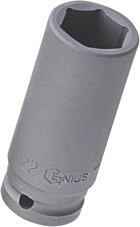 Genius Tools 1/2" Dr. 12mm Deep Impact Socket (CR-Mo) - 447812 by GENIUS TOOLS