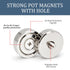 DUGUJIUJIAN 0.63"*0.2" Countersunk Round Base Rare Earth Neodymium Pot Magnets,for Industrial Purposes Heavy Duty,Size