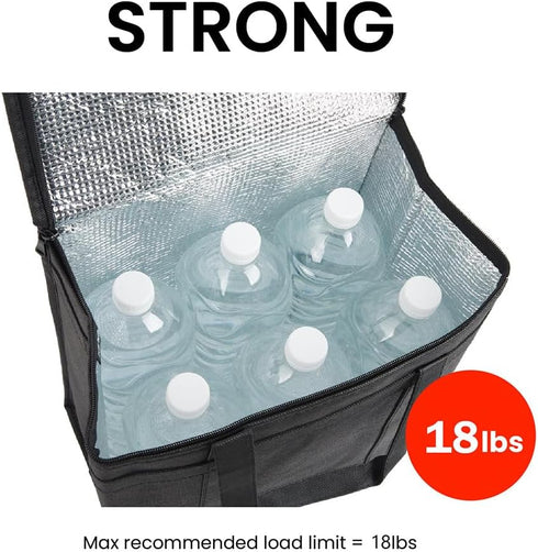 (2 Pack, NZ home Insulated Bags for Food Delivery (Medium) Grocery Shopping Cooler Bag, Pizza Delivery, Hot & Cold
