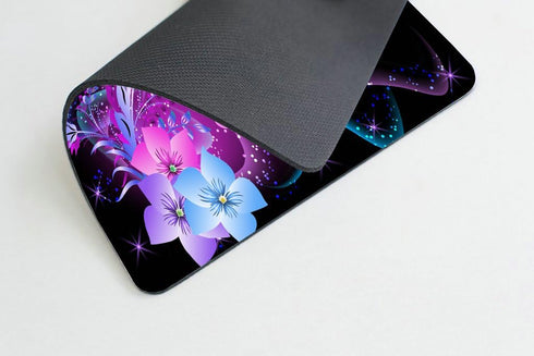 Smooffly Purple Mouse Pad for PC, Pink Purple Butterfly Design Gaming Mouse Pad