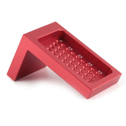 T Type Scribe Sign Measuring Tool, Calibration Ruler Red Woodworking Aluminum Alloy Scribe Sign Measuring Tool