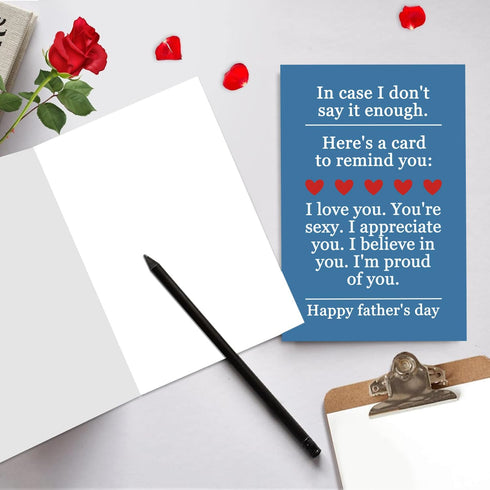 CTVSPC Sweet Fathers Day Card for Husband Boyfriend Fiance, Happy Father's Day Cards&Gifts from Wife Girlfriend