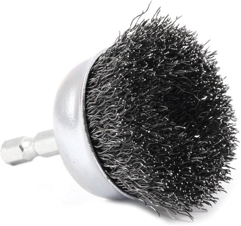Forney 72729 Wire Cup Brush, Coarse Crimped with 1/4-Inch Hex Shank, 2-Inch-by-.012-Inch, Silver